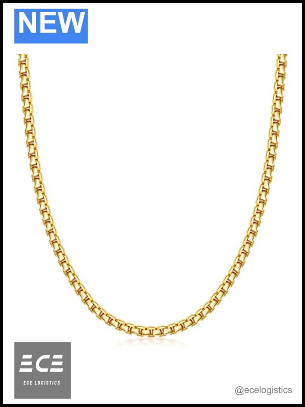 14K Gold Round Box Chain Necklace Lobster Claw 1.8mm 2.5mm 3.5mm 16-30"